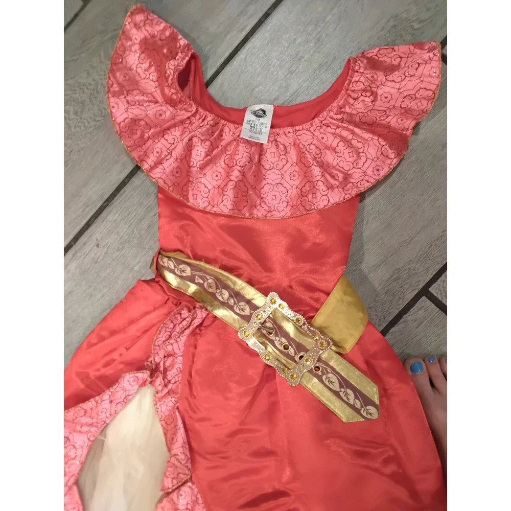 Disney Store Elena of Avalor Costume Dress Red Pink Gold Girls Size 7/8 130cm - Picture 4 of 6